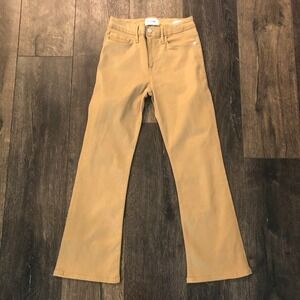 FRAME Le Crop Mini Boot Jeans Light Camel Coated Brown Size 26 Stretch